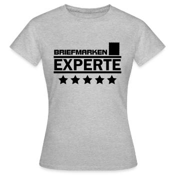 briefmarken experte - Frauen T-Shirt - Grau meliert - Vorne - AI Model Female 172 dark (172cm)