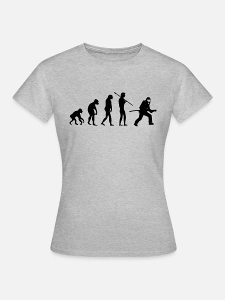 feuerwehr_evolution_01 - Frauen T-Shirt - Grau meliert