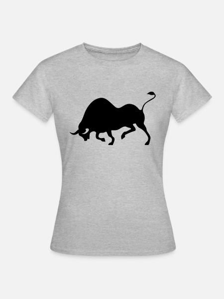 Stier - Frauen T-Shirt - Grau meliert