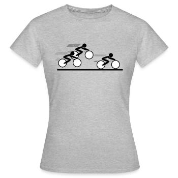 Stickman Radrennen black - Frauen T-Shirt - Grau meliert - Vorne - AI Model Female 172 dark (172cm)