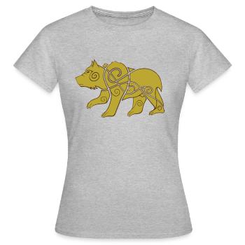 Ein Wikinger-Druide, der sich in Bärenform verwandelt - Frauen T-Shirt - Grau meliert - Vorne - AI Model Female 172 dark (172cm)