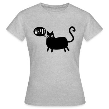 Chat Quel Chat Noir - T-shirt Femme - gris chiné - Devant - AI Model Female 172 dark (172cm)