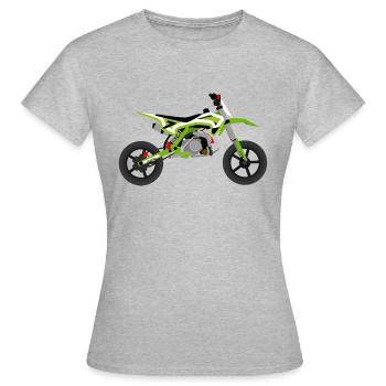 super Moto Vert Blanc - T-shirt Femme - gris chiné - Devant - AI Model Female 172 dark (172cm)