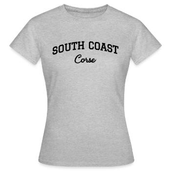 SÜDKÜSTE Korsika - Frauen T-Shirt - Grau meliert - Vorne - AI Model Female 172 dark (172cm)