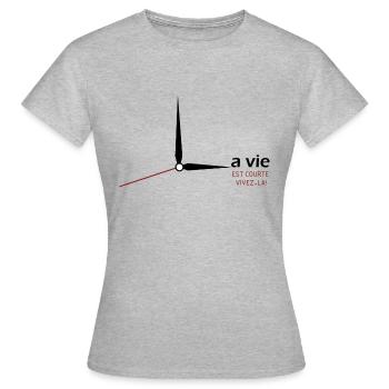 Life is short, live it - Women's T-Shirt - heather grey - Front - AI Model Female 172 dark (172cm)