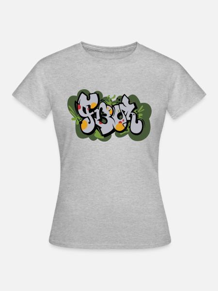 Frische Graffiti Schriftzug - Frauen T-Shirt - Grau meliert