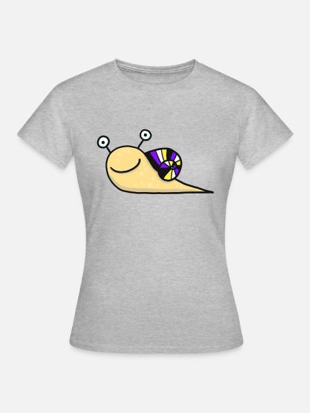 Nonbinäre Schnecke - Frauen T-Shirt - Grau meliert