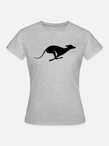 Windhund Silhouette – Lévrier, Greyhound Design - T-shirt Femme - gris chiné