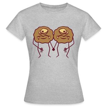 2 couples de couples amis de l'équipe craignent la peur kot bael - T-shirt Femme - gris chiné - Devant - AI Model Female 172 dark (172cm)