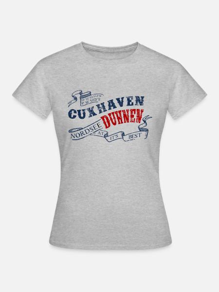 Cuxhaven Duhnen Nordsee - Frauen T-Shirt - Grau meliert