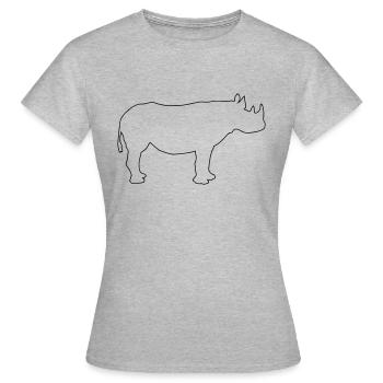 Nashorn - Rhino - Frauen T-Shirt - Grau meliert - Vorne - AI Model Female 172 dark (172cm)