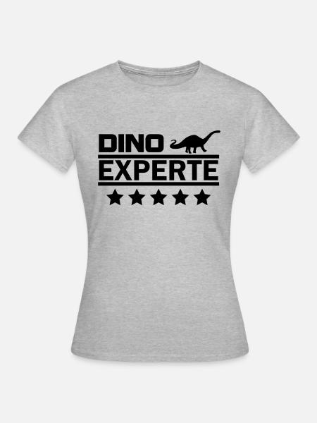 dino experte - Frauen T-Shirt - Grau meliert