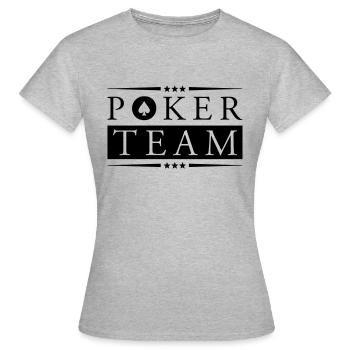 poker team - Frauen T-Shirt - Grau meliert - Vorne - AI Model Female 172 dark (172cm)