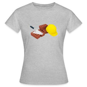 briques truelle casque - T-shirt Femme - gris chiné - Devant - AI Model Female 172 dark (172cm)