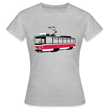 Brünner Straßenbahn - Frauen T-Shirt - Grau meliert - Vorne - AI Model Female 172 dark (172cm)
