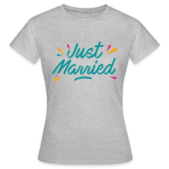 Just married - T-shirt Femme - gris chiné - Devant - AI Model Female 172 dark (172cm)