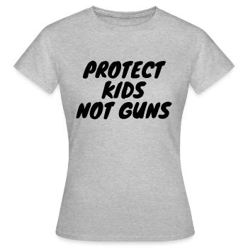 Protégez les enfants, pas les armes à feu - T-shirt Femme - gris chiné - Devant - AI Model Female 172 dark (172cm)