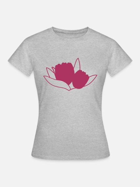 Tulpe Rosa - Frauen T-Shirt - Grau meliert