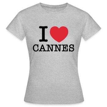 J’aime Cannes | Cannes | J’aime Cannes | France - T-shirt Femme - gris chiné - Devant - AI Model Female 172 dark (172cm)