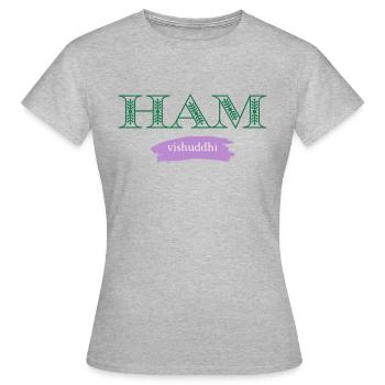 SCHINKEN - Frauen T-Shirt - Grau meliert - Vorne - AI Model Female 172 dark (172cm)