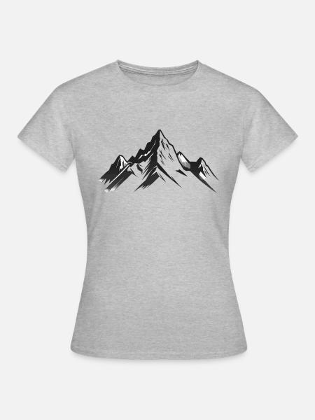 Mountain Range - Simple Hiking Sticker - Frauen T-Shirt - Grau meliert
