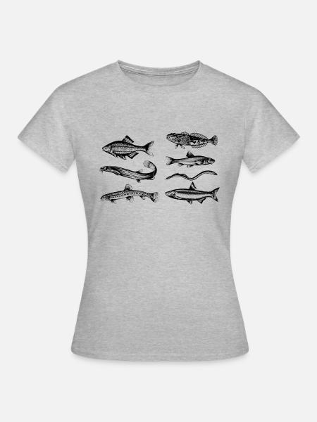 Fische - Frauen T-Shirt - Grau meliert