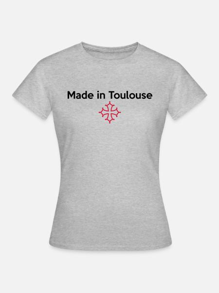 Made in Toulouse - croix occitane - T-shirt Femme - gris chiné