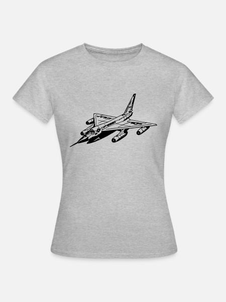 Flugzeug - Frauen T-Shirt - Grau meliert