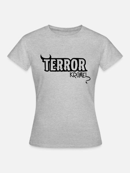Terror Krümel - Frauen T-Shirt - Grau meliert