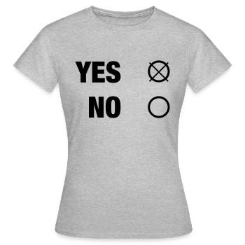 YES NO - Frauen T-Shirt - Grau meliert - Vorne - AI Model Female 172 dark (172cm)
