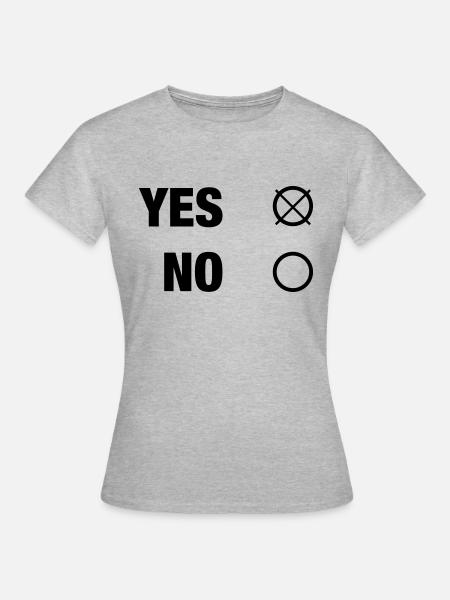 YES NO - Frauen T-Shirt - Grau meliert