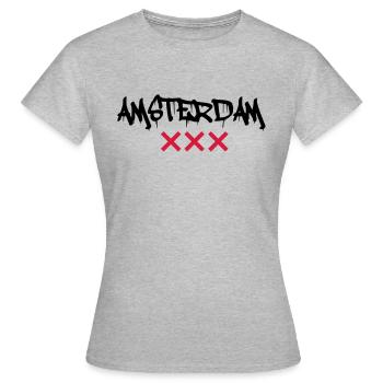 amsterdam - Frauen T-Shirt - Grau meliert - Vorne - AI Model Female 172 dark (172cm)