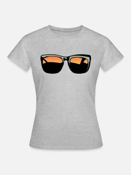 Sonnenschein Lünette Design - Frauen T-Shirt - Grau meliert
