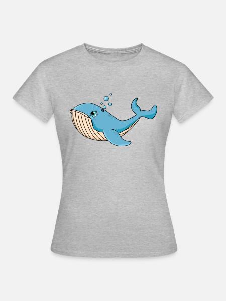 Wal - Frauen T-Shirt - Grau meliert