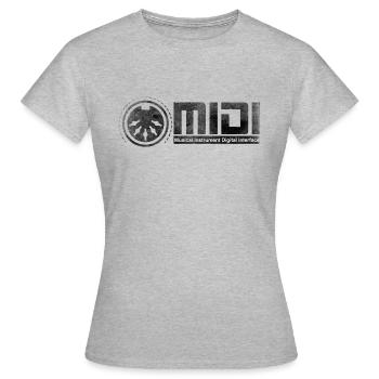 Midi DeeJay producteur de musique instrumentiste musicien - T-shirt Femme - gris chiné - Devant - AI Model Female 172 dark (172cm)