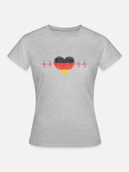Deutschland - Frauen T-Shirt - Grau meliert