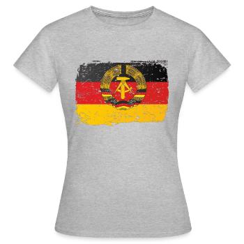 ddr - Deutsche demokratische Republik - Frauen T-Shirt - Grau meliert - Vorne - AI Model Female 172 dark (172cm)