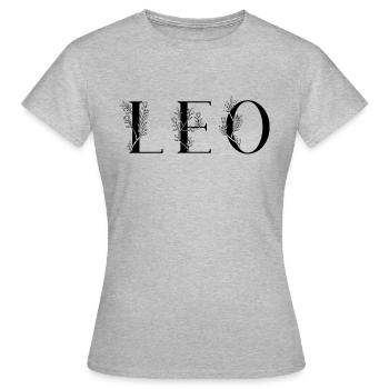 Name - Leo - Frauen T-Shirt - Grau meliert - Vorne - AI Model Female 172 dark (172cm)