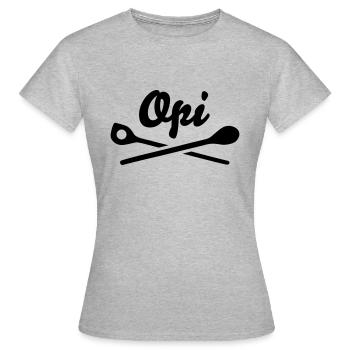 Opi - Frauen T-Shirt - Grau meliert - Vorne - AI Model Female 172 dark (172cm)
