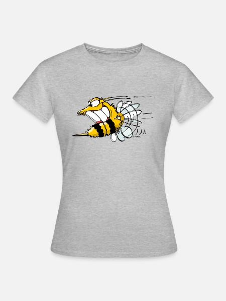 Wespen-Joe - Frauen T-Shirt - Grau meliert