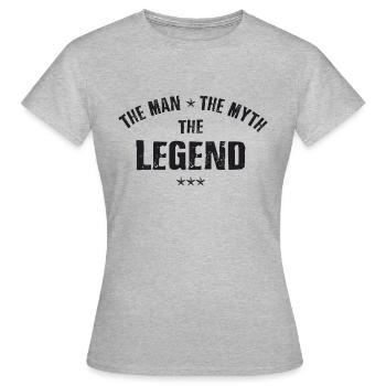 The Man The Myth The Legend - Frauen T-Shirt - Grau meliert - Vorne - AI Model Female 172 dark (172cm)