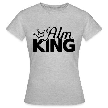 Alm King Alpenverein Almen Österreich Apres Ski - Frauen T-Shirt - Grau meliert - Vorne - AI Model Female 172 dark (172cm)