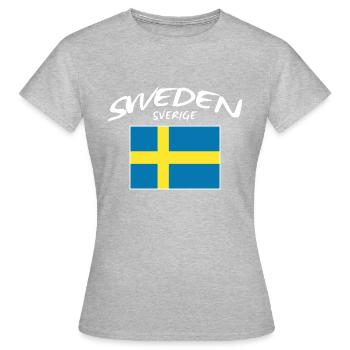 Suède Suède Drapeau suédois Suédois - T-shirt Femme - gris chiné - Devant - AI Model Female 172 dark (172cm)