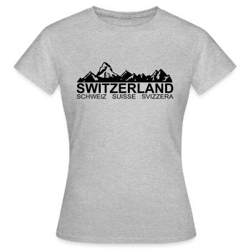 Suisse - Suisse - Suisse - Svizzera - T-shirt Femme - gris chiné - Devant - AI Model Female 172 dark (172cm)