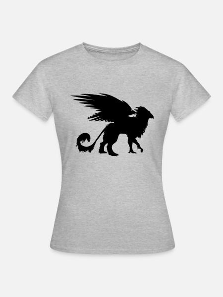 Griffin Bird Silhouette - Frauen T-Shirt - Grau meliert