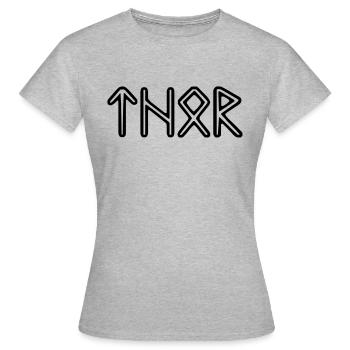 Wikinger Thor - Frauen T-Shirt - Grau meliert - Vorne - AI Model Female 172 dark (172cm)