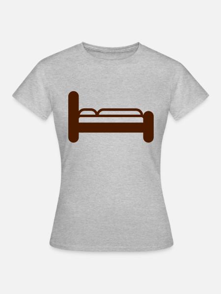 Bed - Frauen T-Shirt - Grau meliert