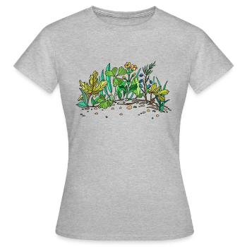La matrice verte - T-shirt Femme - gris chiné - Devant - AI Model Female 172 dark (172cm)