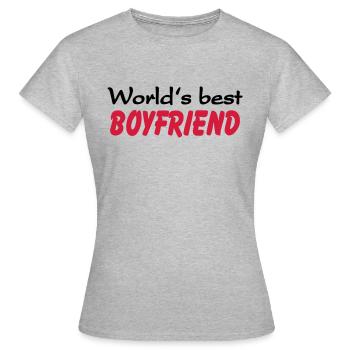 World's best Boyfriend - T-shirt Femme - gris chiné - Devant - AI Model Female 172 dark (172cm)