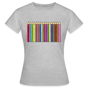 pencils - Women's T-Shirt - heather grey - Front - AI Model Female 172 dark (172cm)